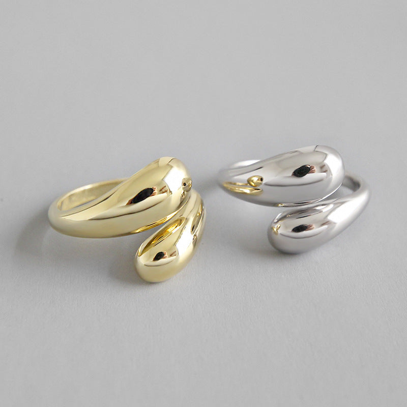 Office Waterdrop 925 Sterling Silver Adjustable Ring