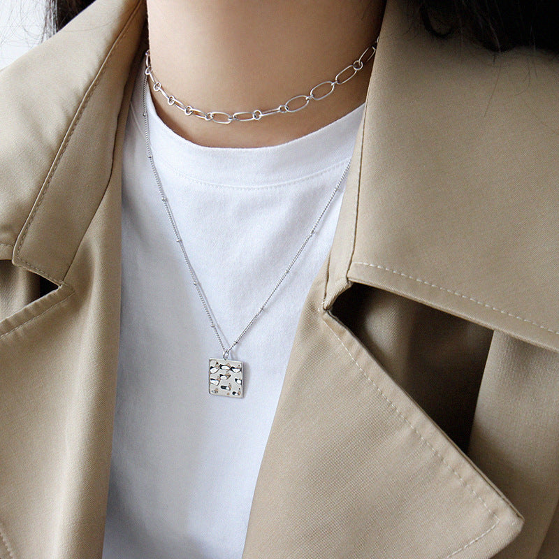 Casual Geometry Square 925 Sterling Silver Necklace