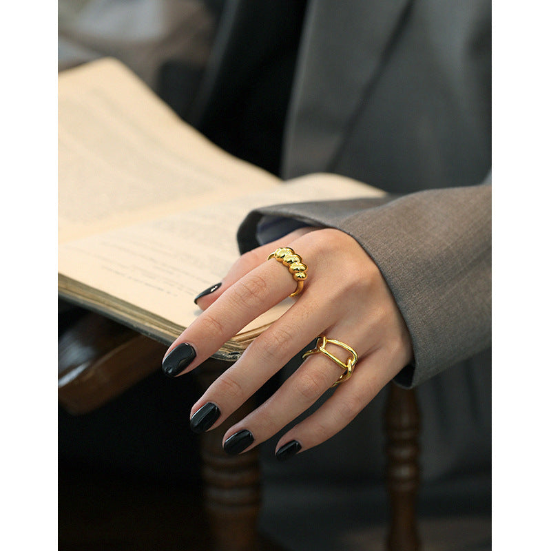 New Thread Twisted 925 Sterling Silver Adjustable Ring