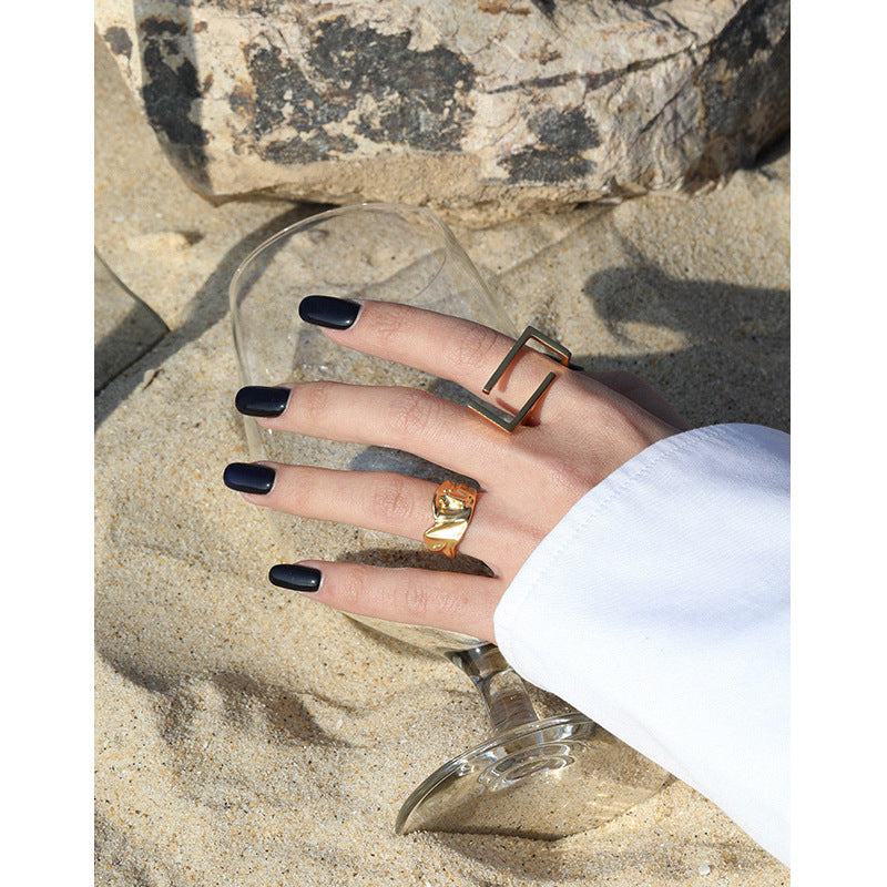 Fashion Pleated Skirt 925 Sterling Silver Adjustable Ring