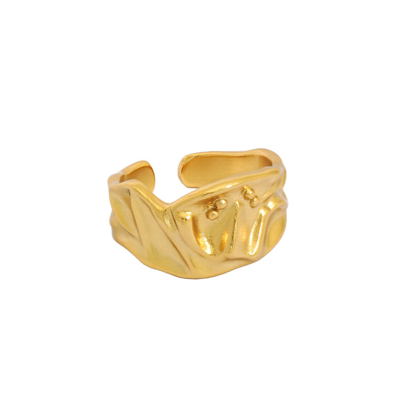 Fashion Pleated Skirt 925 Sterling Silver Adjustable Ring