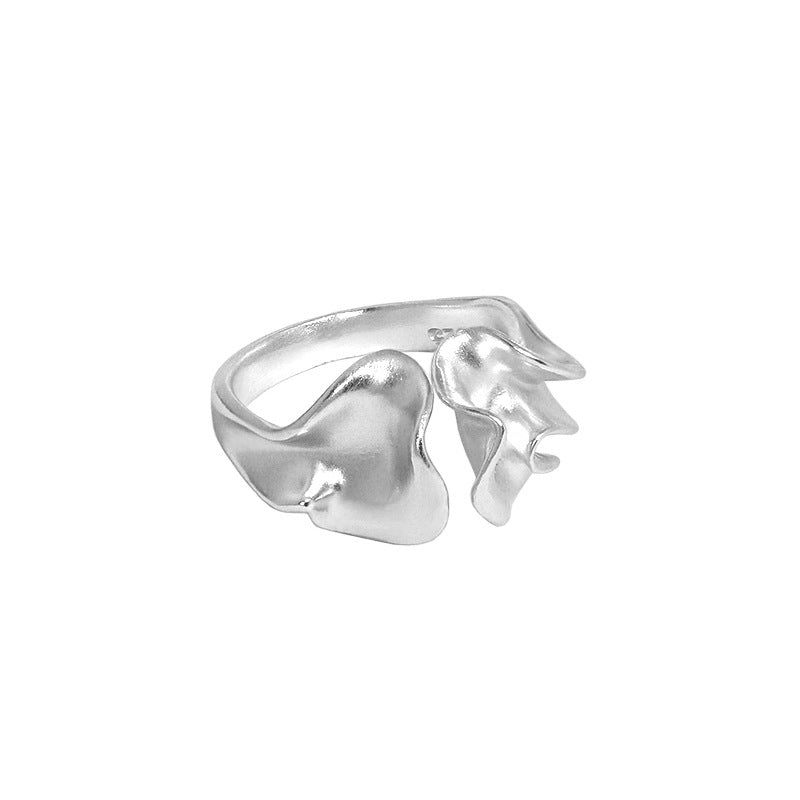 Party Pleated Skirt 925 Sterling Silver Adjustable Ring