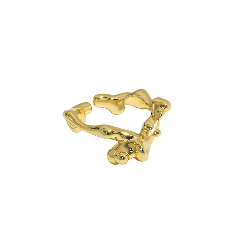 Fashion Abstract Irregular Bubbles 925 Sterling Silver Adjustable Ring