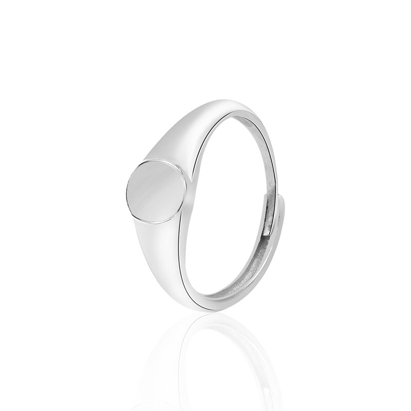 Fashion Heart Projection 925 Sterling Silver Adjustable Ring