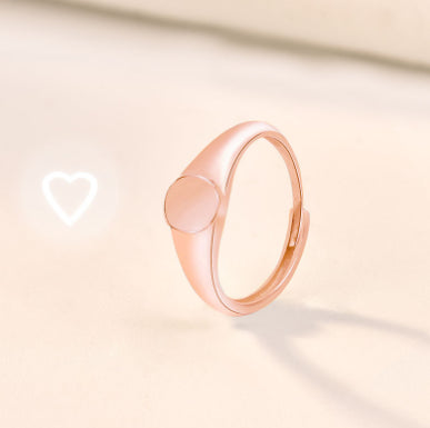 Fashion Heart Projection 925 Sterling Silver Adjustable Ring