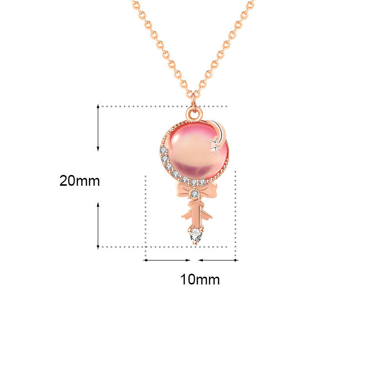 Girl CZ Fairy Stick 925 Sterling Silver Necklace