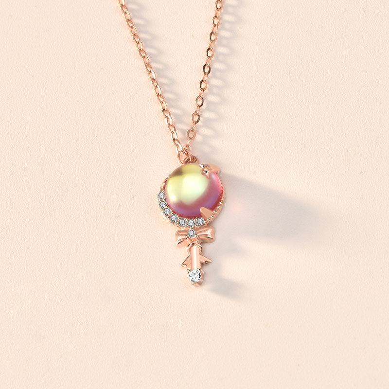Girl CZ Fairy Stick 925 Sterling Silver Necklace