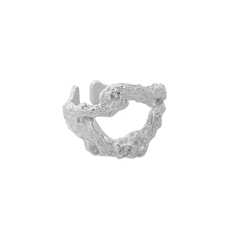 Fashion Irregular Circle 925 Sterling Silver Adjustable Ring