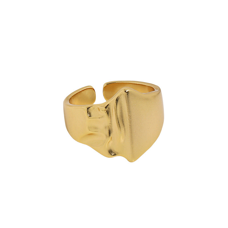 Holiday Irregular Wide New 925 Sterling Silver Adjustable Ring