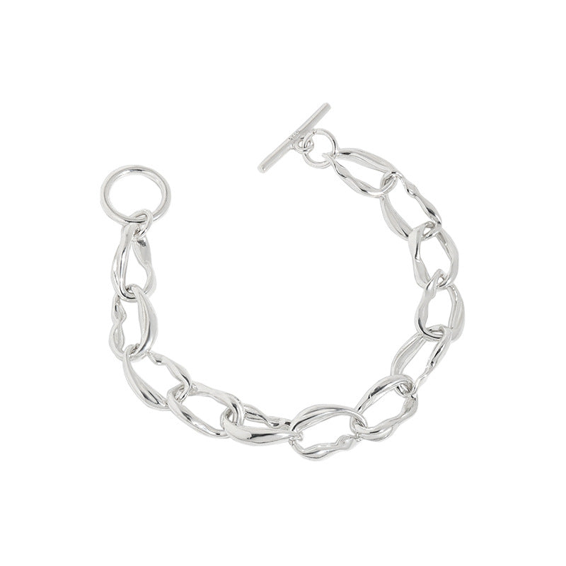 Office OT Twisted Rombo Chain 925 Sterling Silver Bracelet