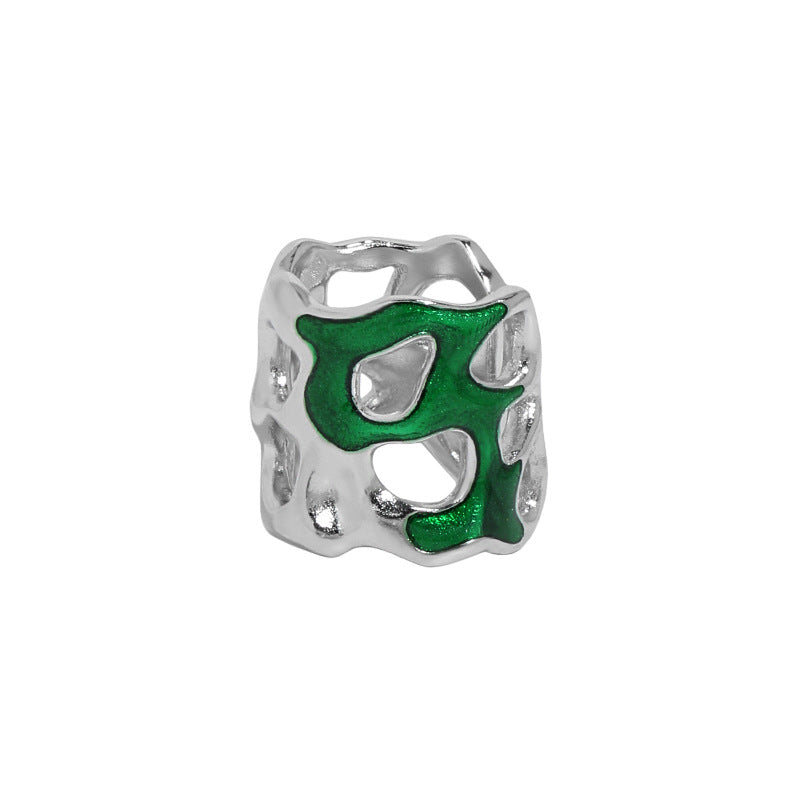 New Hollow Wide Irregular Epoxyx 925 Sterling Silver Non-Pierced Earring(Single)