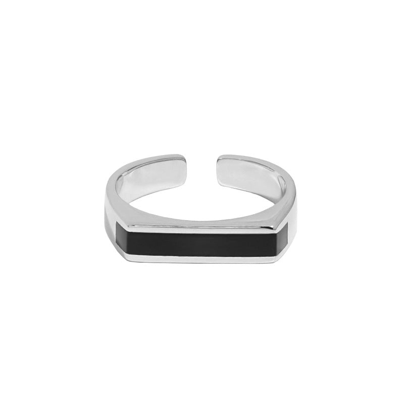 Geometry Rectangle Fashion 925 Sterling Silver Adjustable Ring