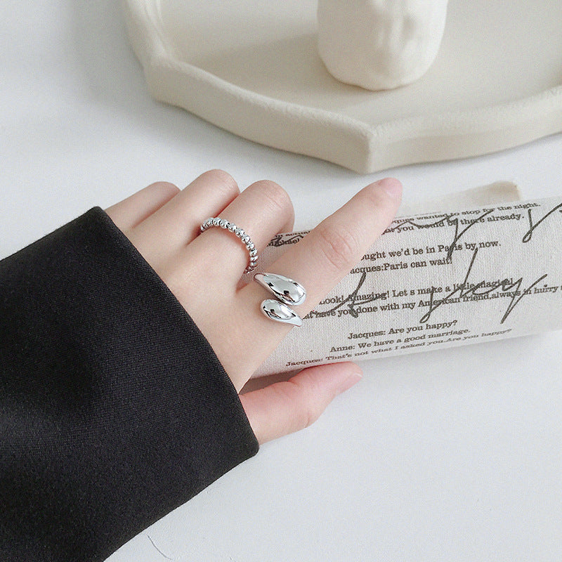 Office Waterdrop 925 Sterling Silver Adjustable Ring