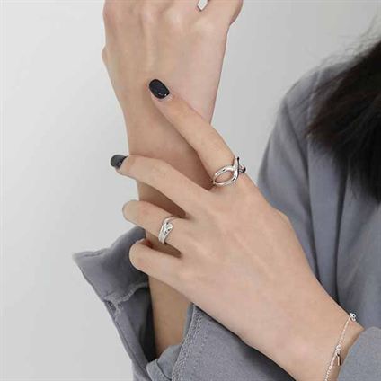 Irregular Heart 925 Sterling Silver Adjustable Ring