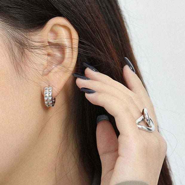 Fashion Gear 925 Sterling Silver Huggie Hoop Earrings