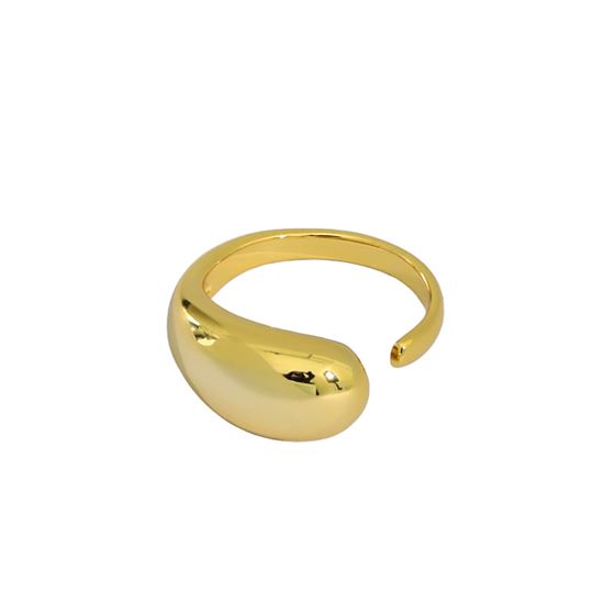 Simple Drop Gloss 925 Sterling Silver Adjustable Ring