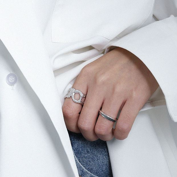Minimalism Irregular X Hollow 925 Sterling Silver Adjustable Ring