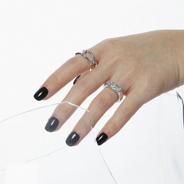 Irregular CZ River 925 Sterling Silver Adjustable Ring