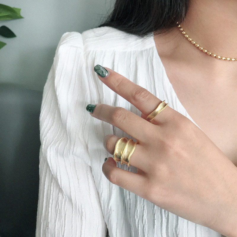 Minimalism Wide 925 Sterling Silver Adjustable Ring