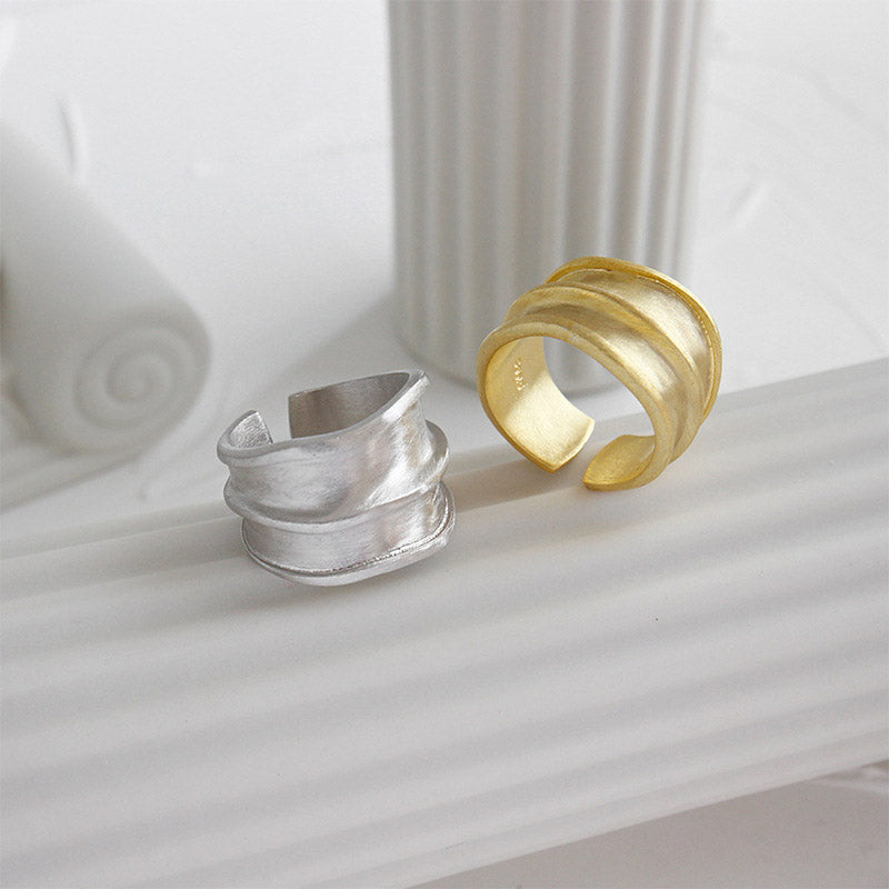 Minimalism Wide 925 Sterling Silver Adjustable Ring