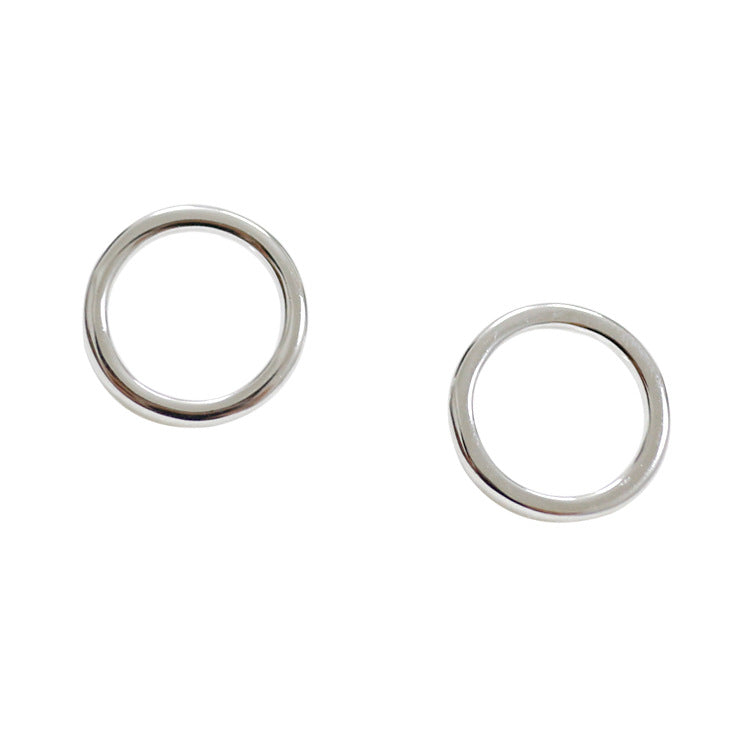 Simple Hollow Circle Geometry 925 Sterling Silver Stud Earrings