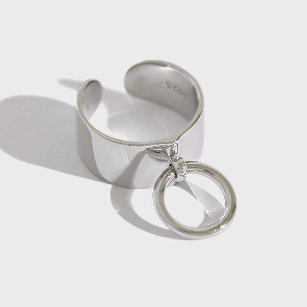Fashion Can Loop 925 Sterling Silver Adjustable Ring