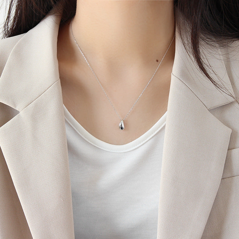 Simple Water Drop Hot 925 Sterling Silver Necklace
