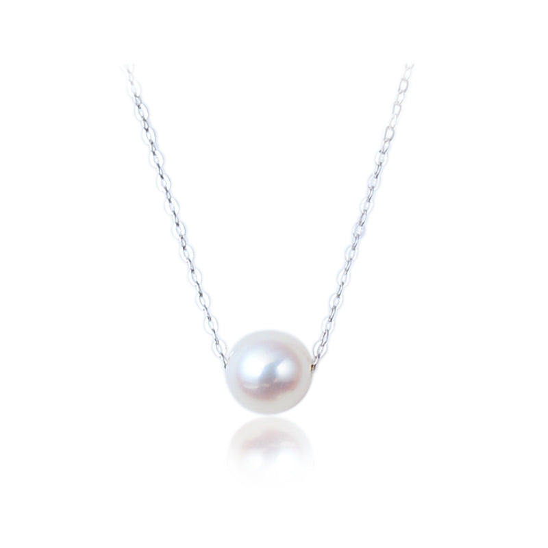 Promise Round Shell Pearl 925 Sterling Silver Necklace