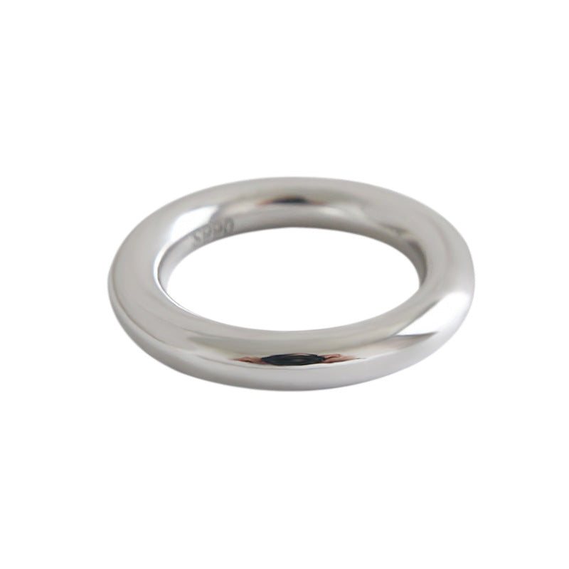 Simple S990 3.5mm Circle 925 Sterling Silver Ring