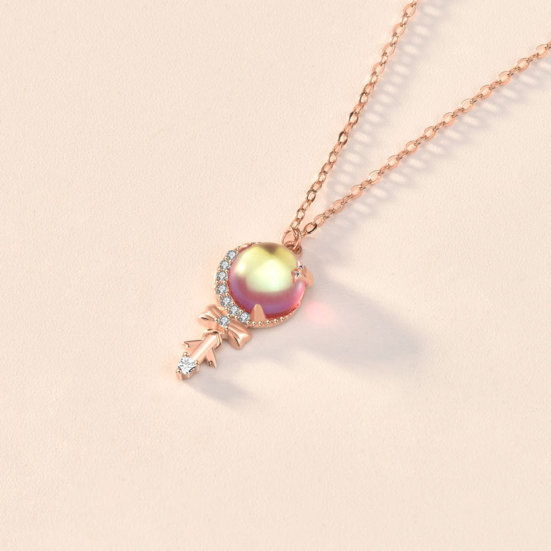 Girl CZ  Fairy Stick 925 Sterling Silver Necklace
