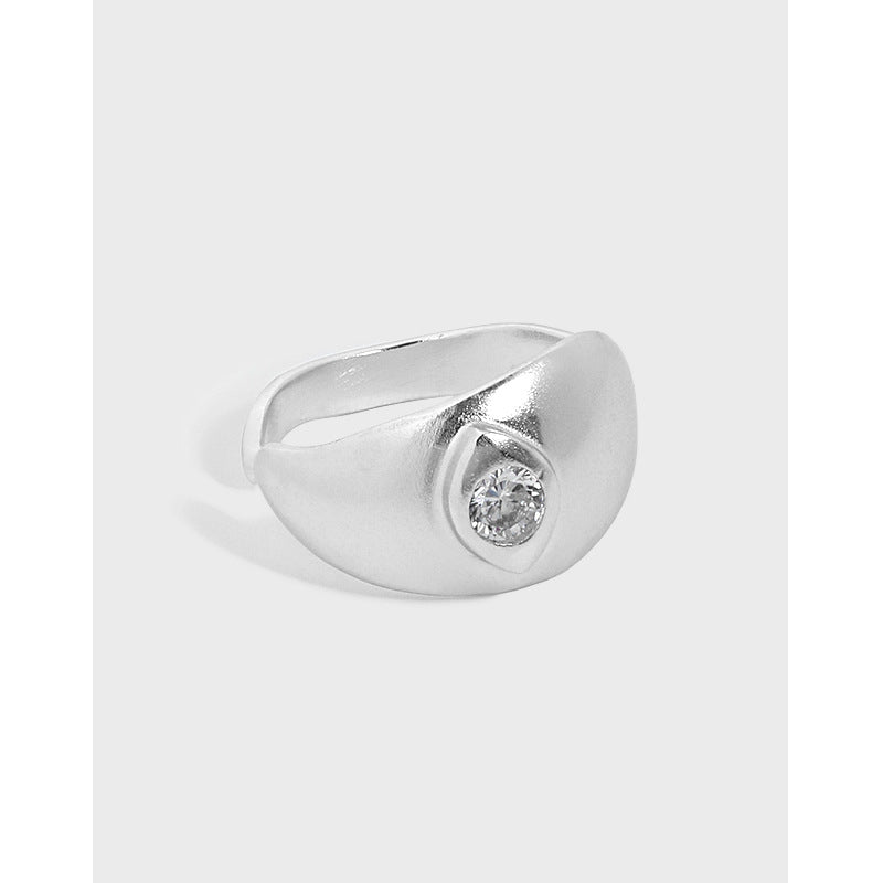 Graduation Devil's Eye CZ 925 Sterling Silver Adjustable Ring