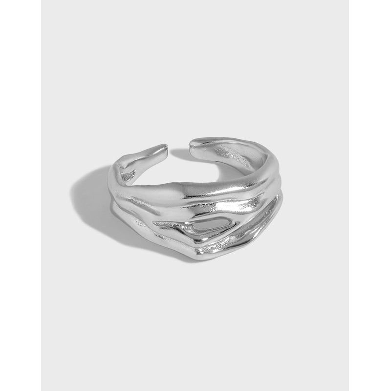 Party Irregular Small Mouth 925 Sterling Silver Adjustable Ring