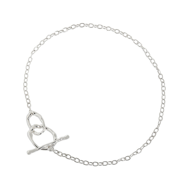 Simple OT Hollow Chain 925 Sterling Silver Choker Necklace