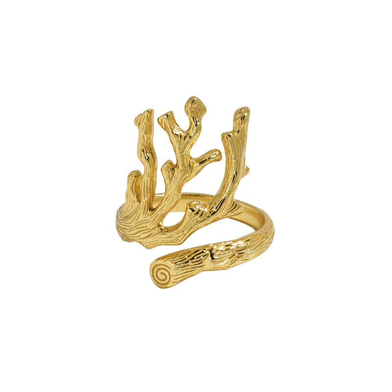 Party Irregular Branch 925 Sterling Silver Adjustable Ring