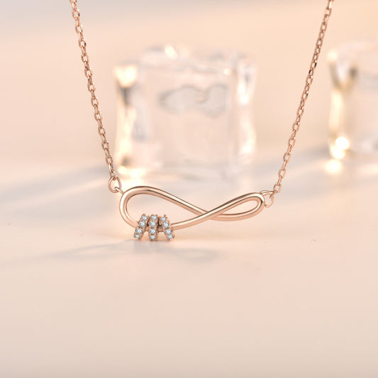 Hot CZ Infinite Love 925 Sterling Silver Necklace