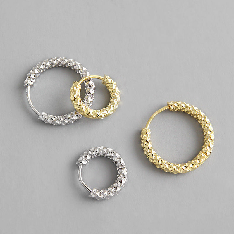 Modern  Circle 925 Sterling Silver Hoop Earrings