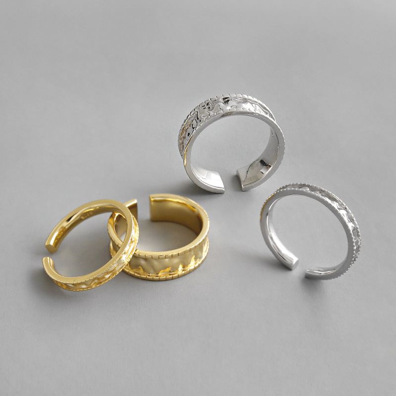 Simple Irregular Folding 925 Sterling Silver Adjustable Ring