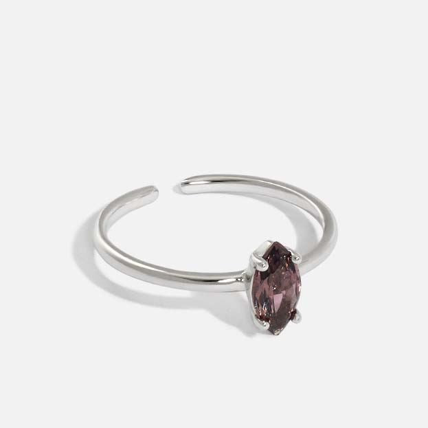 Simple Oval Created Tourmaline 925 Sterling Silver Adjustable Ring