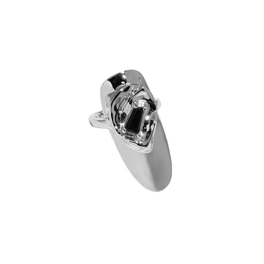 Fashion CZ Geometry 925 Sterling Silver Adjustable Nail Ring